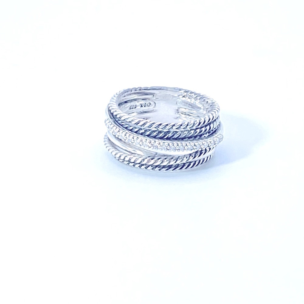 David Yurman Crossover Ring with Diamonds
